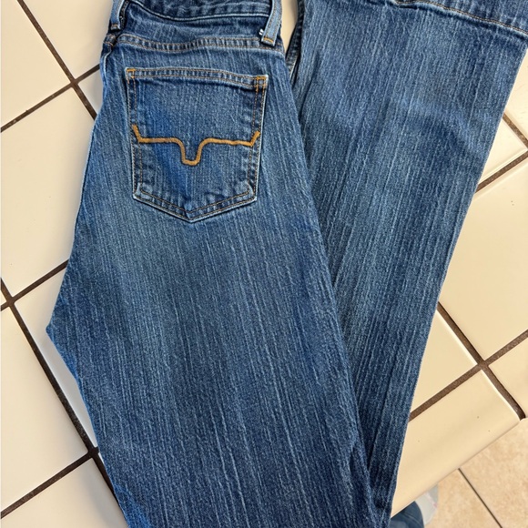Kimes Ranch Denim - Kimes Ranch Women's Boot Cut Jeans - Blue with Gold Stitching